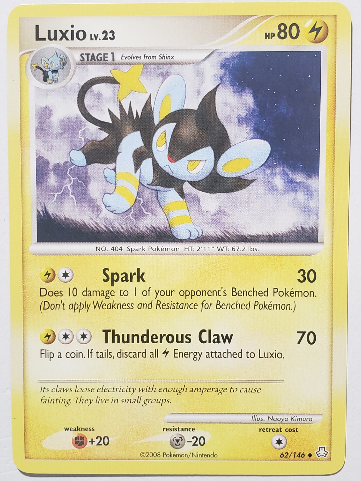 Luxio 62/146 VLP / NM - Legends Awakened Pokemon Card - Naoyo Kimura Art