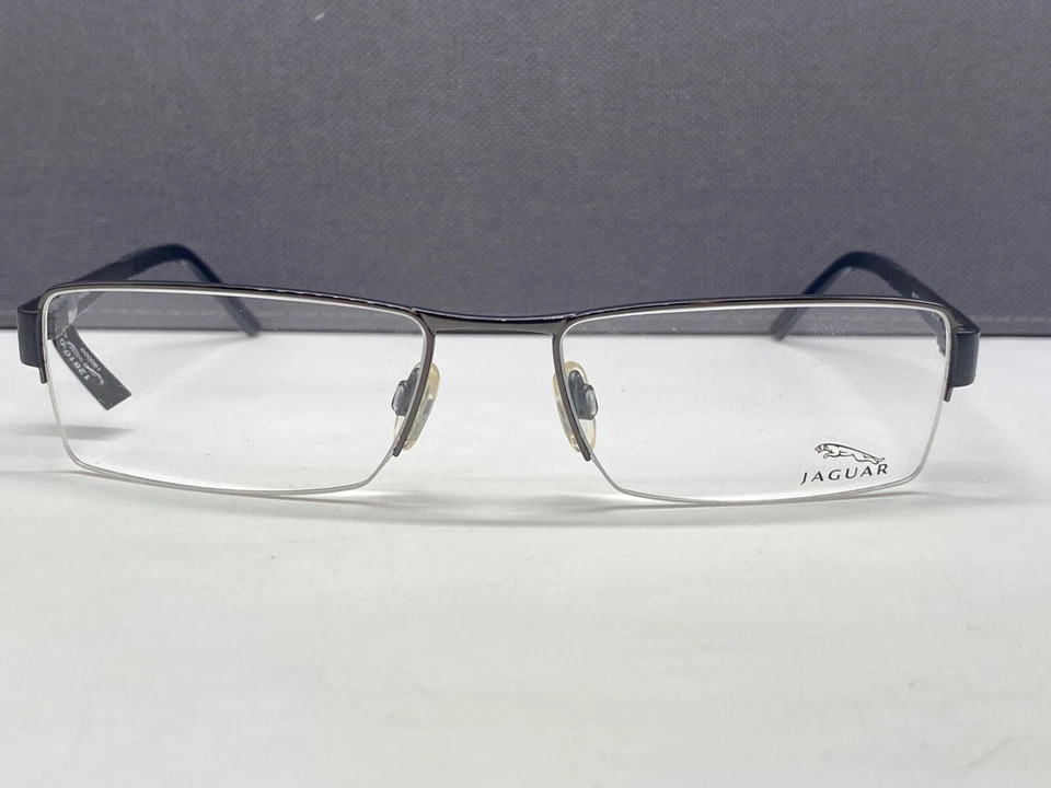 Jaguar Brille Herren grau Halbrand groß XL 35042 Metall Rechteckig germany - Bild 2 von 4