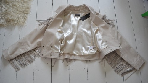 Ladies Fringed Real Leather Jacket Size 6 Brand New with Tags - Picture 6 of 10