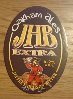 OAKHAM ALES BREWERY - JHB EXTRA (JEFFREY HUDSON BITTER) - Ale Pump Clip Front