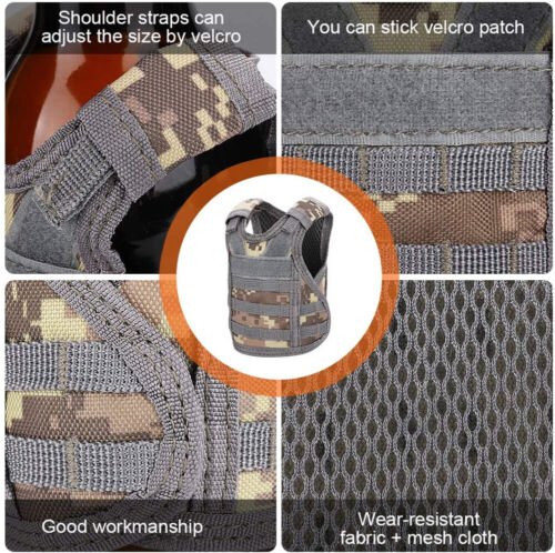 Military Tactical Mini Beer Vest Beverage Jacket Molle Drink Bottle Holder Pouch - Picture 4 of 17