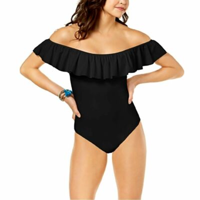 Raisins  Juniors' Off-The-Shoulder One-Piece Swimsuit $78 Size M 