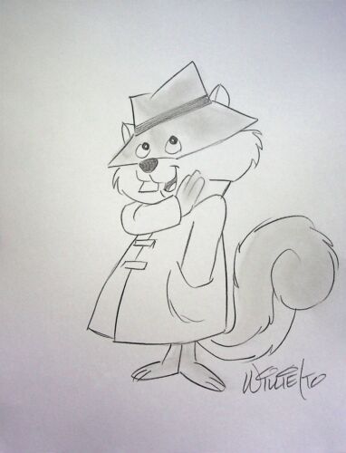 Arte de animación a lápiz dibujado a mano firmado por Willie Ito The Secret Squirrel Show - Imagen 3 de 3