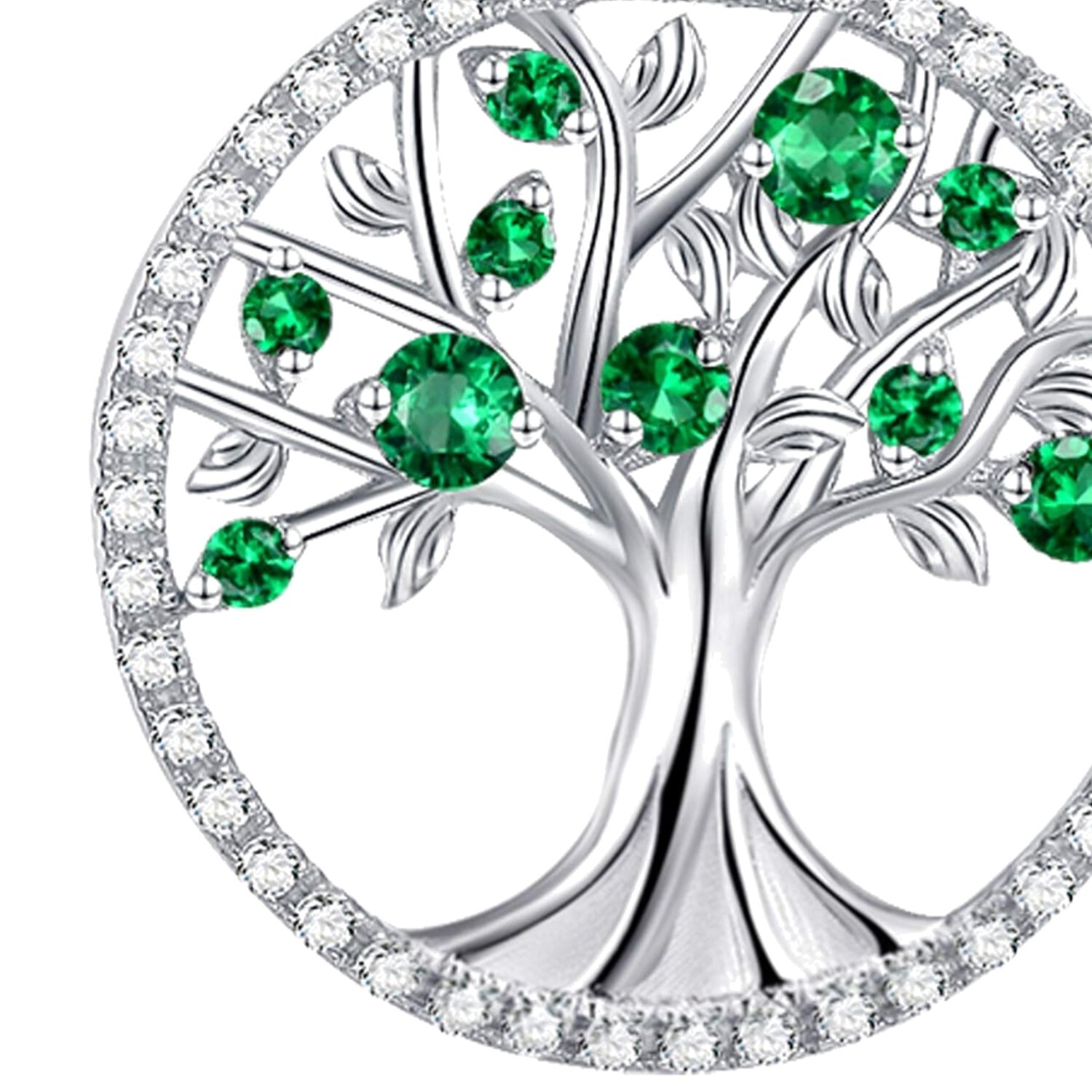 Elegant Tree of Life Emerald Necklace - May Birthstone Jewelry Gift for Her