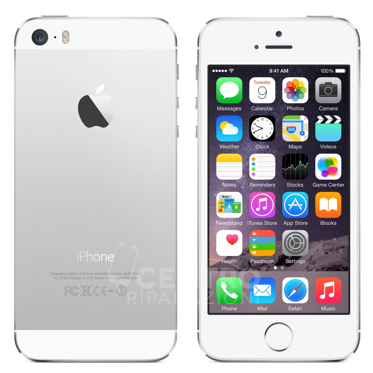 APPLE IPHONE 5S 16GB IOS 9 ORIGINALE SILVER BIANCO ACCESSORI.