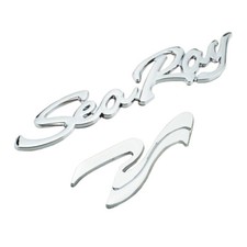 Chrome Sea Ray Searay SCRIPT Emblem Badge Boat Logo NEW & GENUINE Nameplate