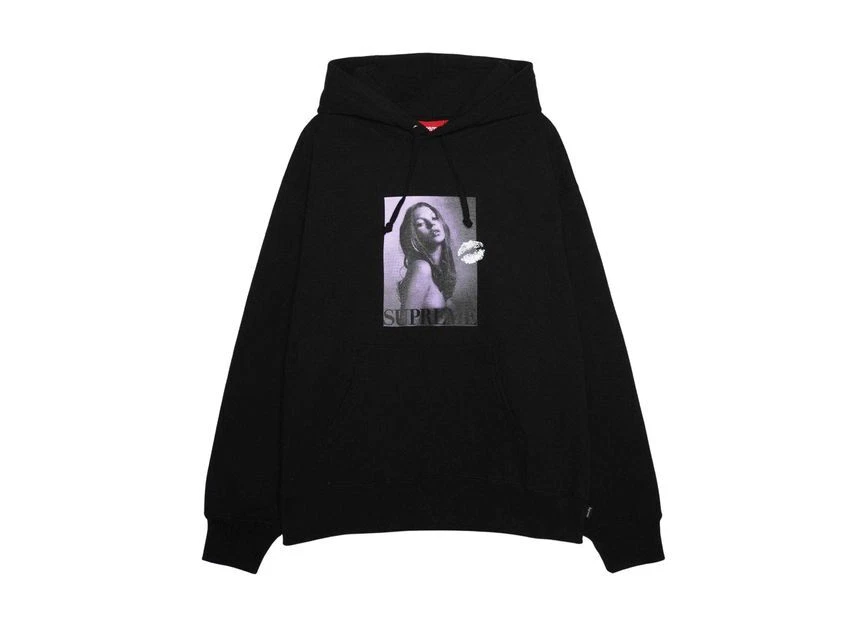 Sweat à capuche noir Supreme Kate Moss