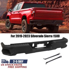 Black Rear Bumper Cover W Dual Exhaust Holes For Chevy Silverado 1500 2019-2023