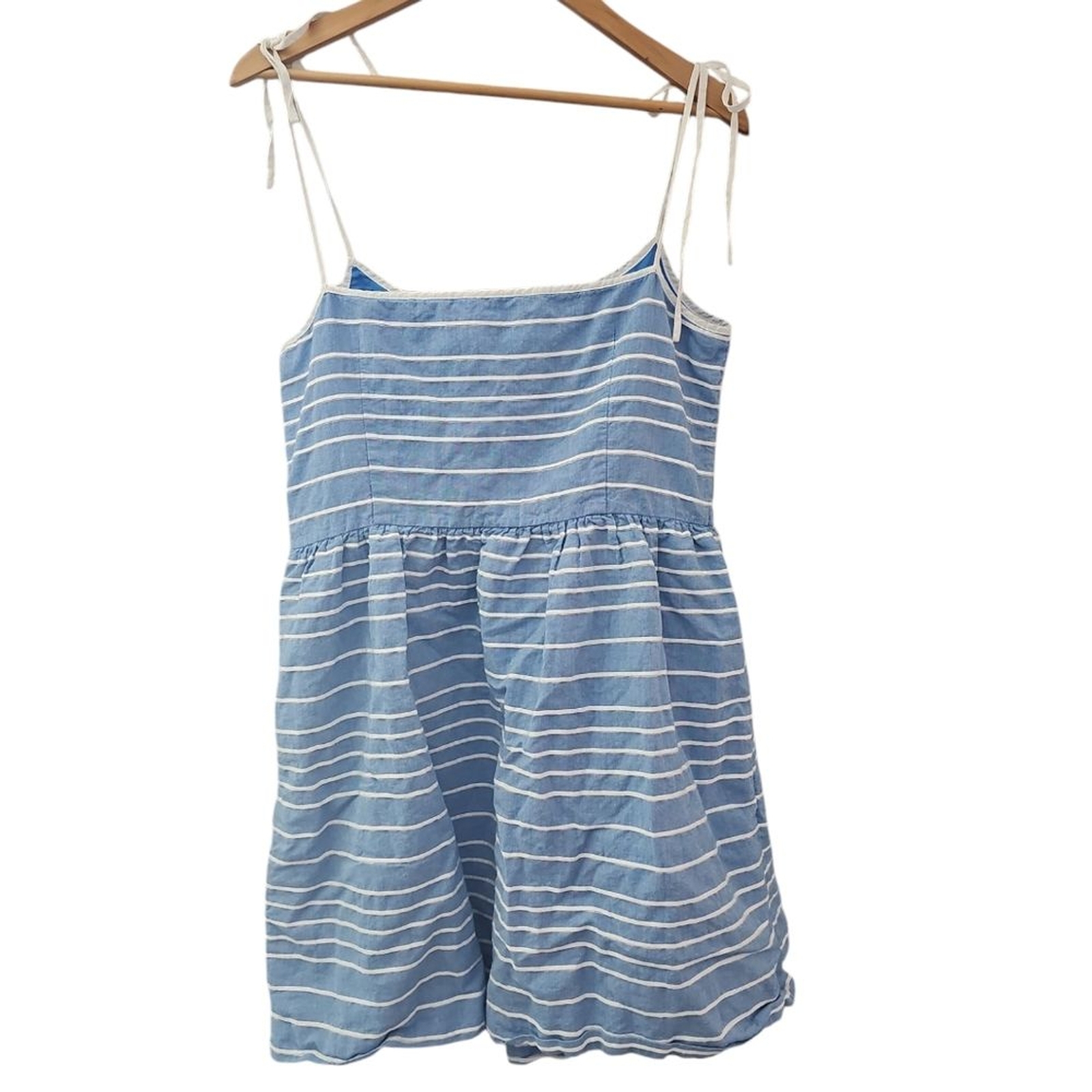 Gap Linen Spaghetti Strap Fully Lined Striped Min… - image 2