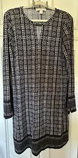 EUC Michael Kors L Liquid Knit Logo Stretch Long Sleeves Dress