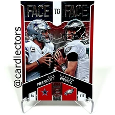 2018 Panini Donruss Elite DAK PRESCOTT CARSON WENTZ Face To Face #FTF-15 Red /99