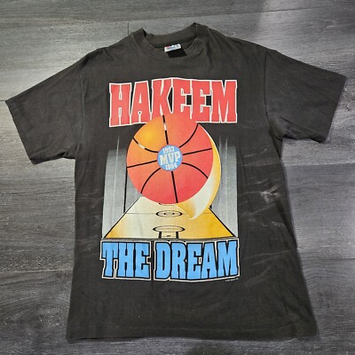 VTG Hanes Beefy T Shirt Hakeem The Dream Olajuwon 1994 NBA MVP Adult M Rockets