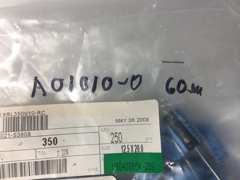 Condensador electrolítico de aluminio Xicon 10 uf 350 v LOTE DE 60 CONDENSADORES XICON Foto 3 de 4