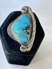 VINTAGE NAVAJO TURQUOISE STERLING SILVER RING  9.2 Gr.Size 7 Fab! — photo 2