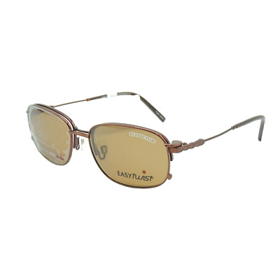 Easytwist M CT 198 Brown 10W Eyeglass Frames Polarized Clip On 51 17 135