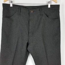 Wrangler Wrancher Mens 38 x 30 Dark Gray Vintage Polyester Pants Hipster
