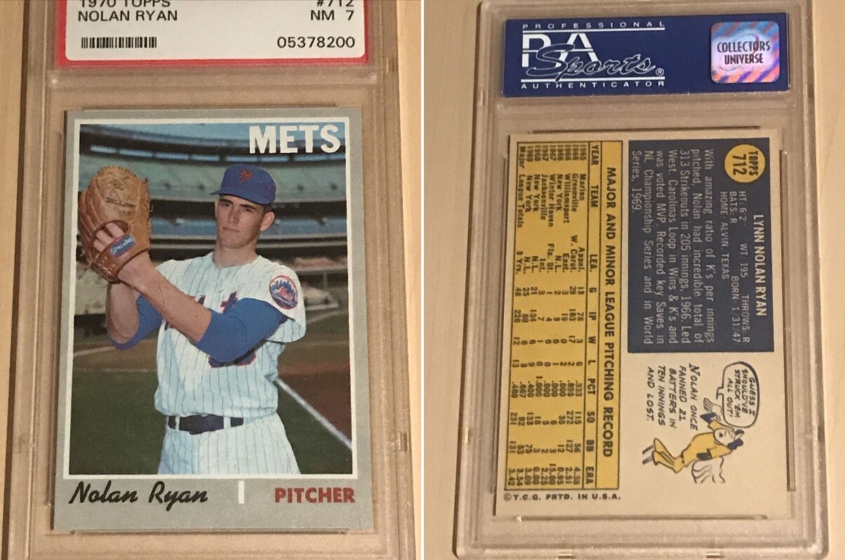 1970 Topps Baseball #712 Nolan Ryan, New York Mets PSA 7 NRMT