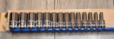 New 14 Piece 3/8" dr, 6 Point Mid Length / Semi-Deep Socket Set, Metric, 6-19mm