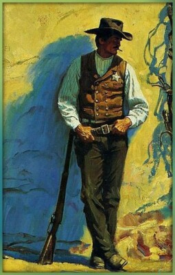 PLAQUE EN MÉTAL farwest shérif cowboys   30 X 20 CM