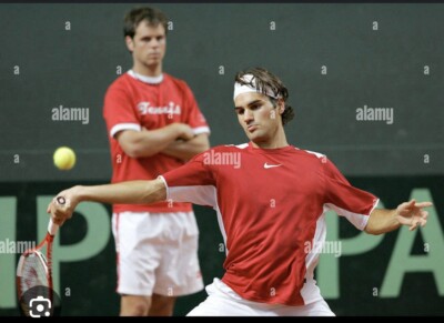 Nike Roger Federer RF 2005 Davis Cup Olympics Tennis Crew Shirt