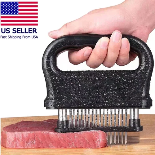 Neu Fleischklopfer mit 48 Edelstahl Ultra Scharfe Nadel Klingen BBQ Werkzeug - Bild 1 von 10