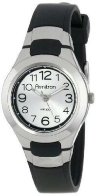 #ad Armitron Sport Unisex 25 6418BLK Analog Easy to Read Dial Black Resin Strap N53 $18.39