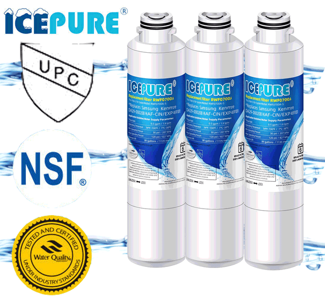 3Pack IcePure Refrigerator Water Filter Fits Samsung RF263TEAESR