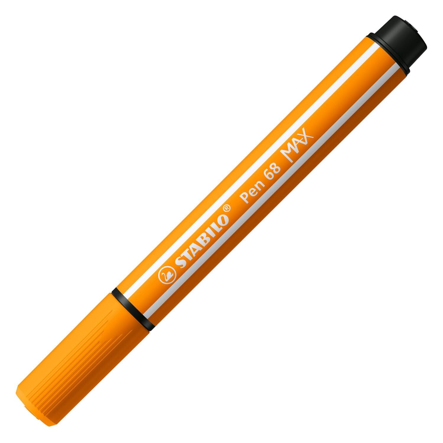 Stabilo Pen 68 Max Felt Tip Pen with Thick Chisel Point Orange