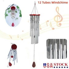 12  Tubes Large Windchime Chapel Bell Wind Chimes Outdoor Garden Home Decor US