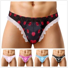 Men's Silk Satin Sissy Crossdress Underwear Sexy Pouch Bikini Beach Briefs