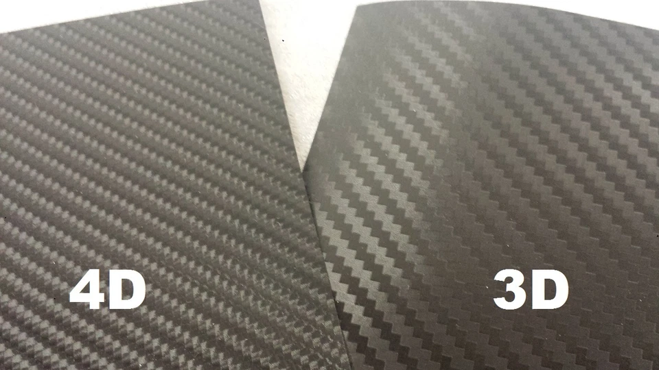 Calcomanía adhesiva de vinilo de fibra de carbono negra "4D GLOSS" hágalo usted mismo 108"x60" 9 pies x 5 pies Foto 4 de 4