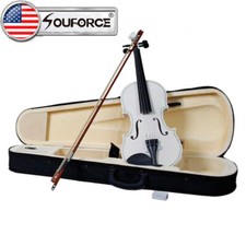 US Full Size4/4 Acoustic White Violin Bow Rosin Kit with Case For Violin learner
