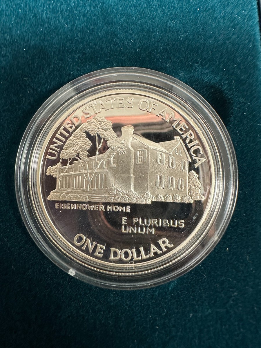1990 United States Eisenhower Centennial Proof Silver Dollar * In