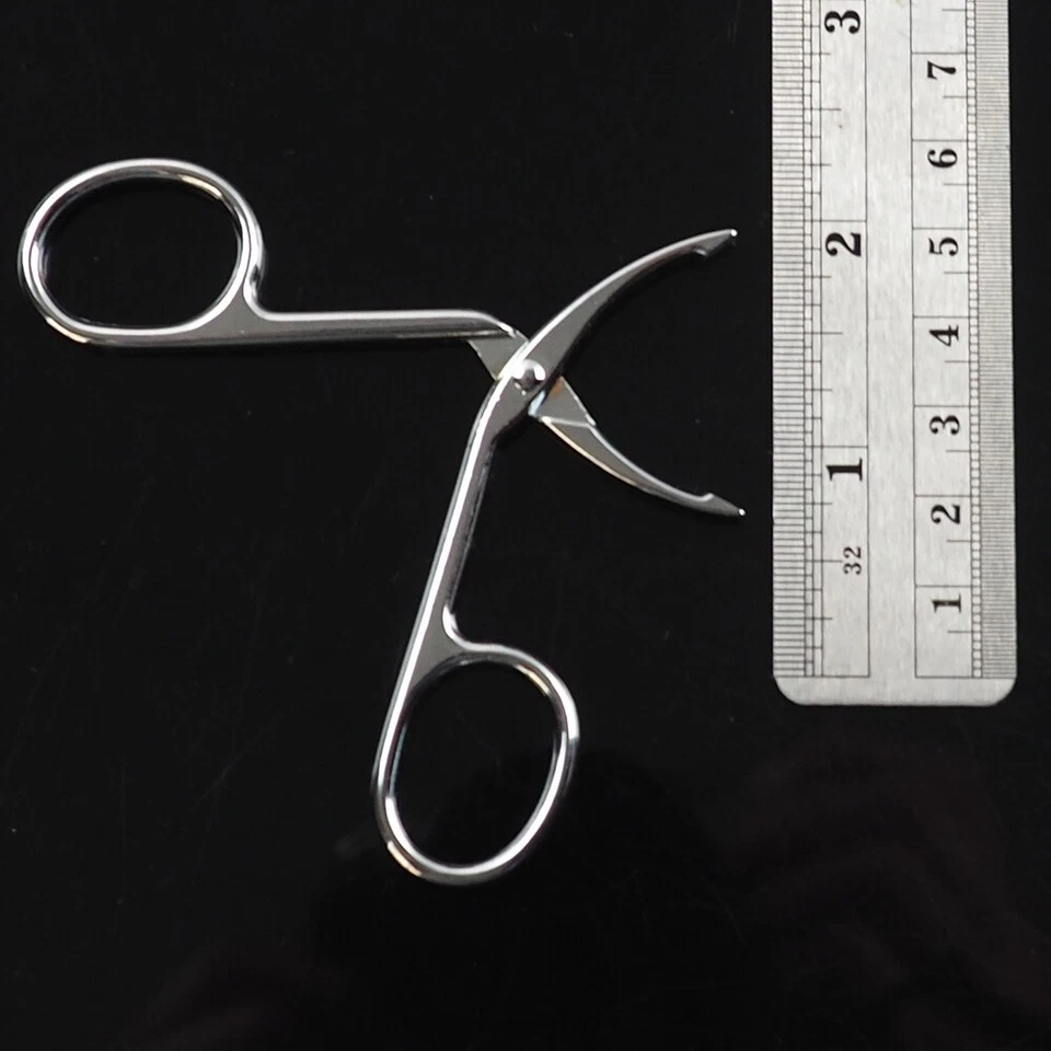 Pinzas para cejas punta plana de acero abrazadera cortapelos tijeras depiladora negro dorado Foto 3 de 4