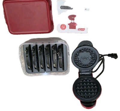 Dash mini waffle maker with removable 7 plates Red Electrical 