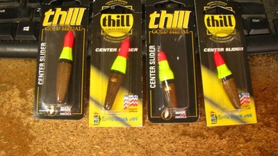 thill gold medal floats, ''center slider'', 4 ct, 2 sizes, nip, free shipping