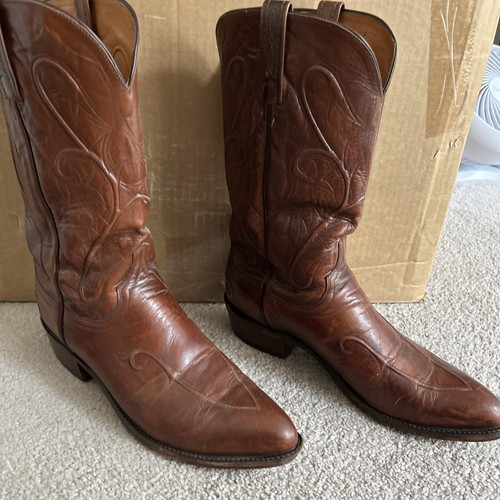 Herren Lucchese Klassiker Handgefertigt Devin Ranch Cowboystiefel Größe 10,5