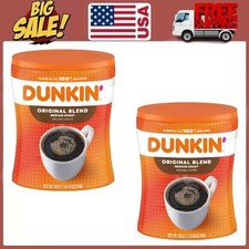 2-Pack Dunkin Original Blend Medium Roast Ground Coffee 30oz