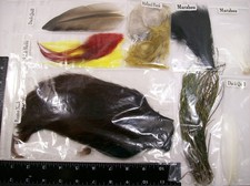 Lot of (8) Fly-Fishing Lures / Fly Making Components - Feathers