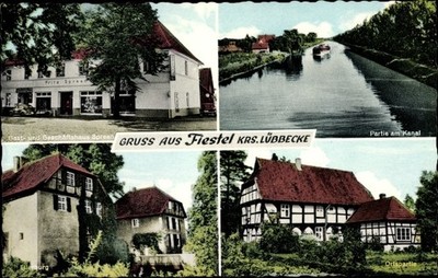 Postcard Fiestel Espelkamp in East Westphalia Lippe, guest and business building... - 3509266