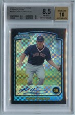 Kevin Youkilis RC 2003 Bowman Chrome X-Fractor #336 Rookie Auto BGS 8.5 Auto 10