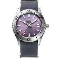 Orient Mako Herren Automatik Uhr RA-AC0Q07V30B Violettes Zifferblatt Lederban...