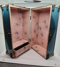 Little Ms Nancy Ann Travel Trunk Vintage Metal Cass Toys 1950's Turquoise