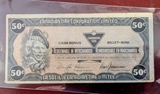 1987 Vintage Canadian Tire Money 50&cent; &ndash;  Serial D06252178