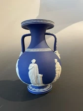 Large Antique Wedgwood only Cobalt Blue Jasper Dip Vase