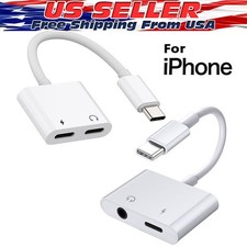 2 in 1 Charger Headphone USB Type C to 3.5mm Aux Audio Cable Cord Adapter Lot
