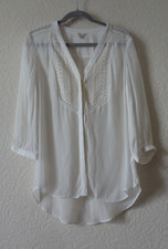 Monsoon boho blouse intricate embroidery & lace trim