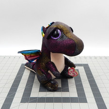 Ty Beanie Boos Anora the Dragon 9 Inch 2018 Black Rainbow Shimmer Wings