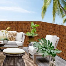 1 Pack Reed Fencing Rolls, Decorative Bamboo Fencing 6ft High Roll Reed Scree...