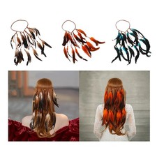 Boho Artificial Feather Headband Hairband for Festival Party Stage Performance